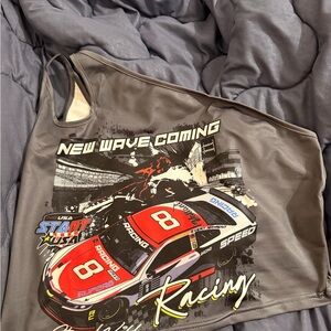 New Wave Racing half shoulder crop top